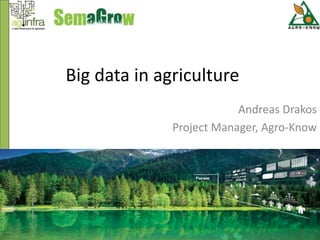 Big data in agriculture
Andreas Drakos
Project Manager, Agro-Know
 