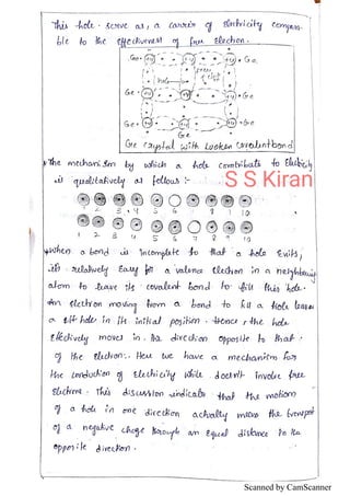 Semiconductor Physics EDC 1st UNIT Notes by S S Kiran Sir | PDF