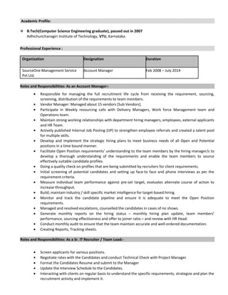 Lead Teradata DBA/ Teradata Consultant Resume - Hire IT People