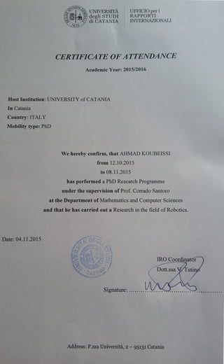 Koubeissi Certificate