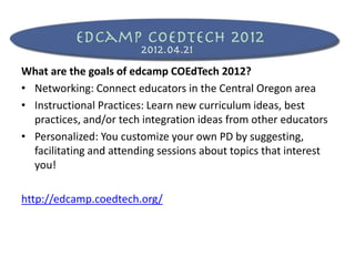 EdCamps - the new way to do Professional Development | PDF