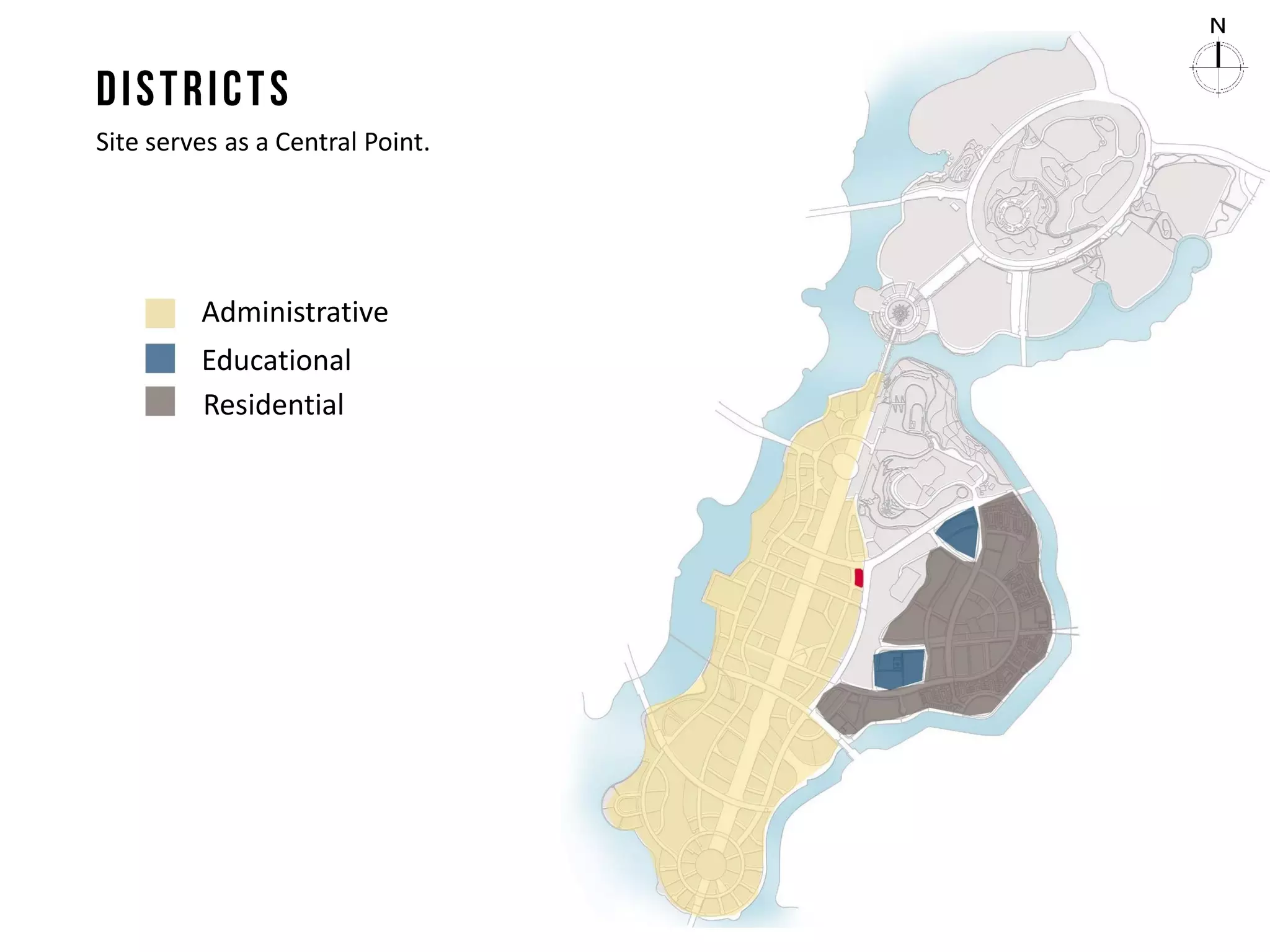 Site serves as a Central Point.
Educational
Residential
Administrative
 