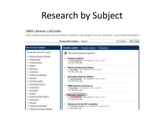 Research by Subject
 