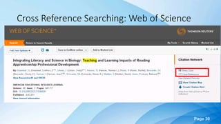 Page 30
Cross Reference Searching: Web of Science
 