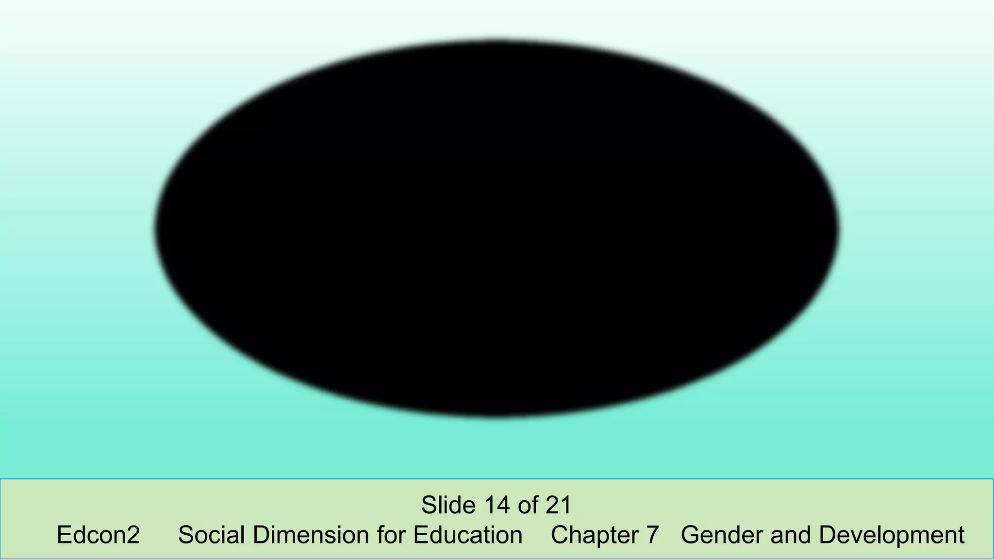 Slide 14 of 21
Edcon2 Social Dimension for Education Chapter 7 Gender and Development
 