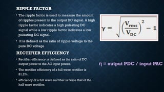 Power point presentation on Full wave rectifiers | PPTX