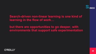 29
Search-driven non-linear learning is one kind of
learning in the flow of work…
but there are opportunities to go deeper...
