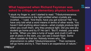 30
What happened when Richard Feynman was
asked to critique an elementary physics textbook
"I stuck my finger in, and I st...