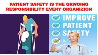 PATIENT SAFETY IS THE GRWOING
RESPONSIBILITY EVERY ORGANIZION
5/1/2018 Dr.T.V.Rao MD 69
 