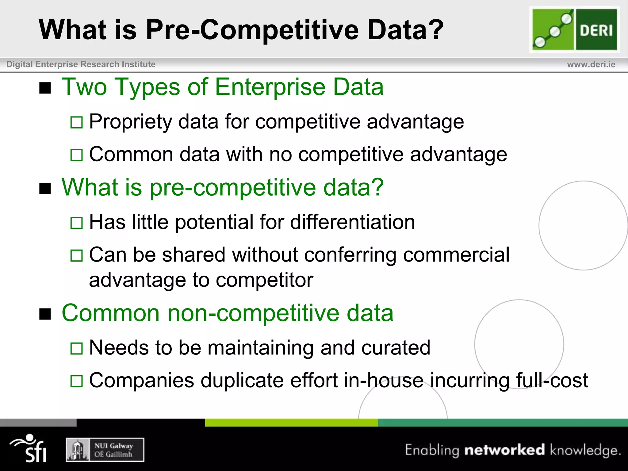 Community–based CurationInternal CommunitiesTaps potential of workforce to assist data curationCurate competitive enterprise data that will remain internal to the companyMay not always be the case e.g. product technical support and marketing data Can work in conjunction with curation dept.Community governance typically follows the organization’s internal governance model