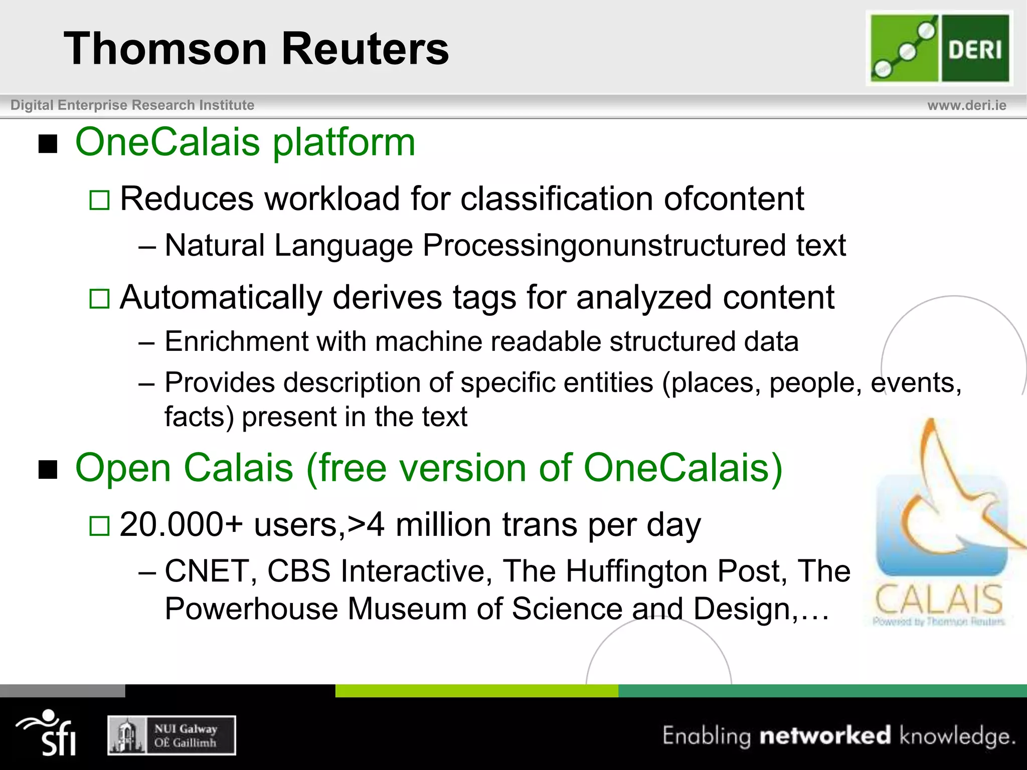 Thomson ReutersData Curation: A Core Business Competency