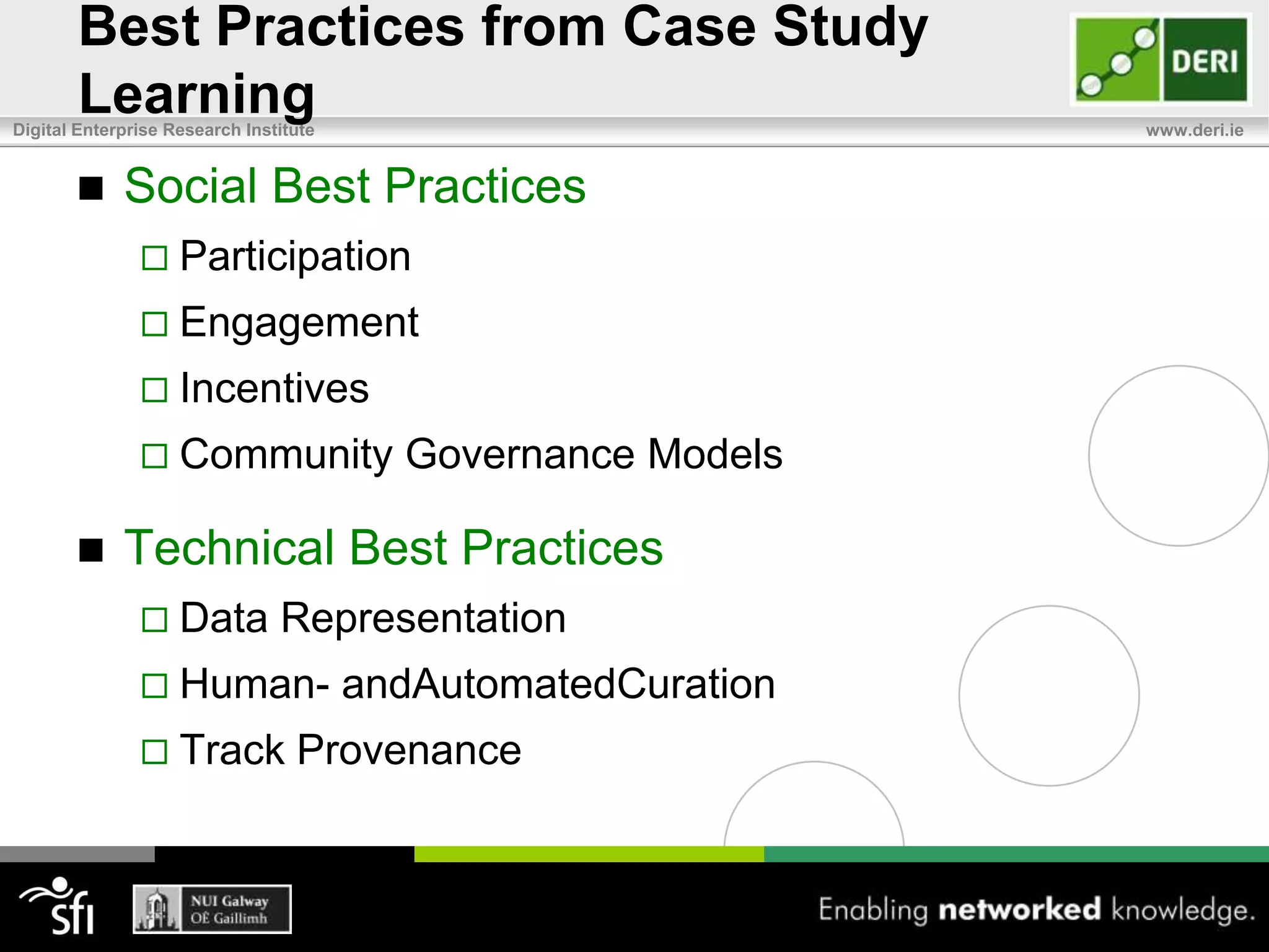 ChemSpiderStructure centric chemical community Over 300 data sources with 25 million recordsProvided by chemical vendors, government databases, private laboratories and individualPharmarealizing benefits of open dataHeavily leveraged by pharmaceutical companies as pre-competitive resources for experimental and clinical trial investigation Glaxo Smith Kline made its proprietary malaria dataset of 13,500 compounds available