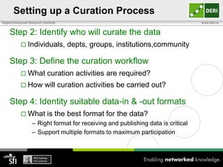 Setting up a Curation Process<br />5 Steps to setup a curation process:<br />1 - Identify what data you need to curate<br ...