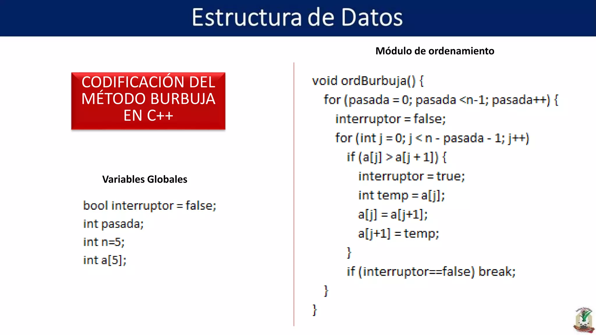 Estructura de Datos - Unidad 5 metodos de ordenamiento | PPTX