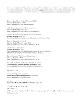 Model Acting Resume PDF - Model Acting Resume 3 320 
