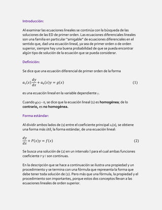 ED de primer orden