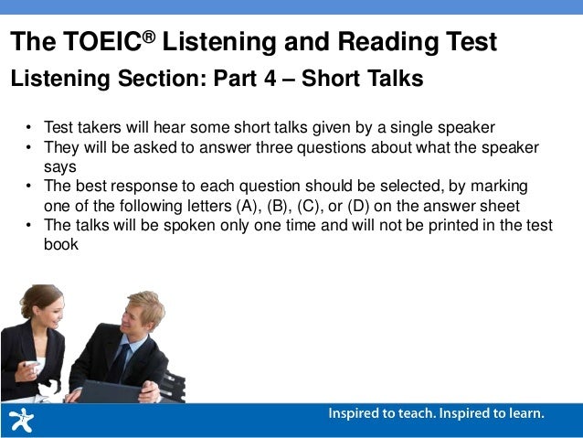 1 part tips toeic listening & TOEIC 2 Presention Academic 1 the Taking