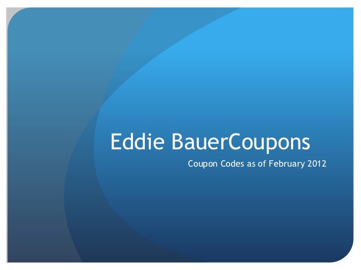 eddie bauer promo code may 2018