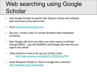 Permalink Shapiro Library Introduction to Shapiro Library Resources | PPTX
