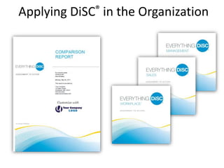 Applying DiSC® in the Organization
 
