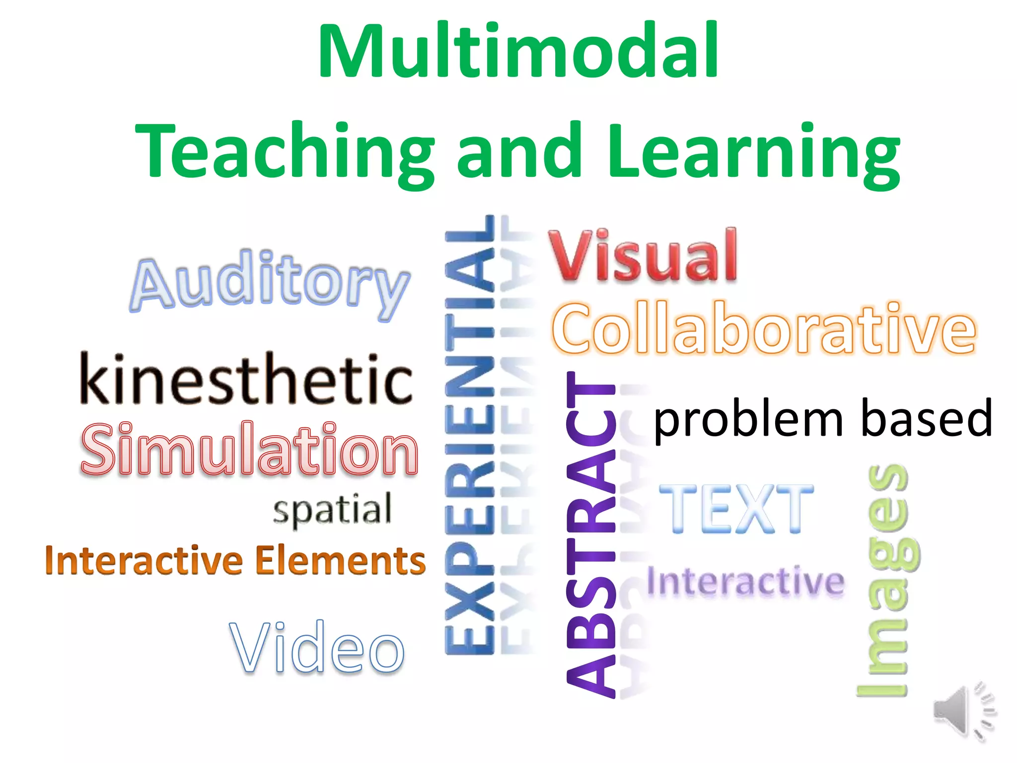 Multimodal
Teaching and Learning


              problem based
 
