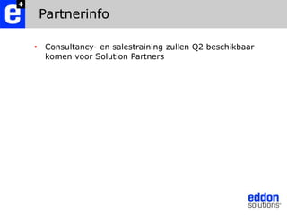 PartnerinfoConsultancy- en salestraining zullen Q2 beschikbaar komen voor Solution Partners