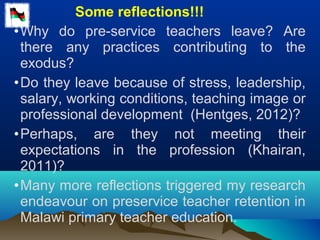 Factors in Teacher Retention in Malawi | PPT