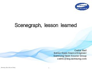 1Samsung Open Source Group
Cedric Bail
Senior Open Source Engineer
Samsung Open Source Group
cedric@osg.samsung.com
Scenegraph, lesson learned
 