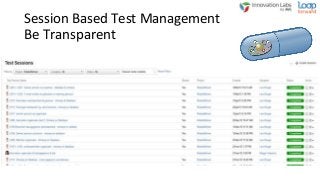 Session Based Test Management
Be Transparent
 