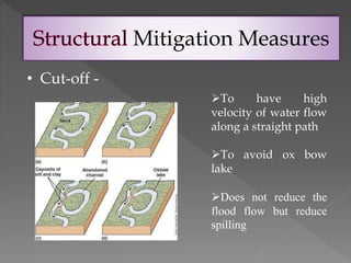Mitigation Measures
• Flood ways -
Low lying are(depressions ) along the
river course is known as floodways.
Connected t...