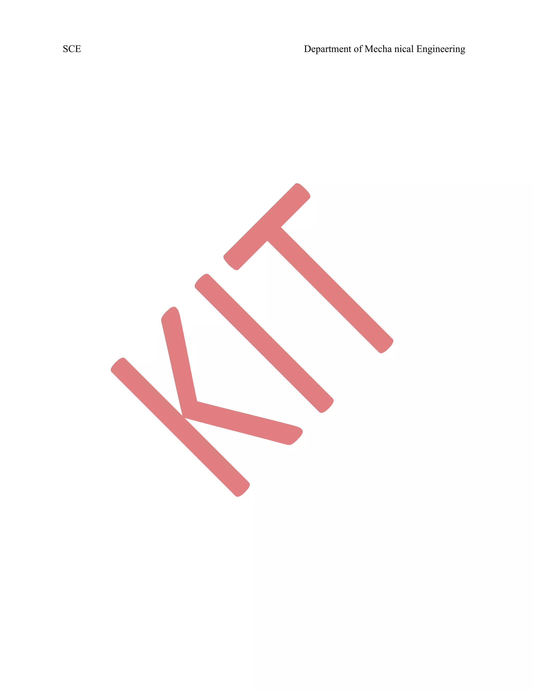 SCE Department of Mecha nical Engineering
 