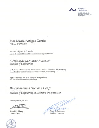 Bachelor of Engineering in Electronic Design