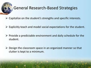 Presentation on Reading Strategies for Helping Students with Autism | PPTX