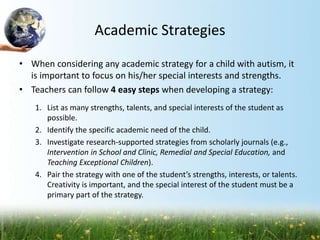 Presentation on Reading Strategies for Helping Students with Autism | PPTX