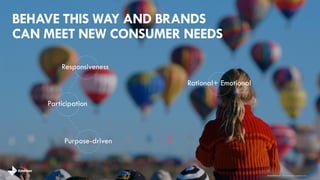 BEHAVE THIS WAY AND BRANDS 
CAN MEET NEW CONSUMER NEEDS 
21 
Responsiveness 
Participation 
Purpose-driven 
brandshareTM 2014 © Daniel J. Edelman, Inc . 
Rational+ Emotional 
 