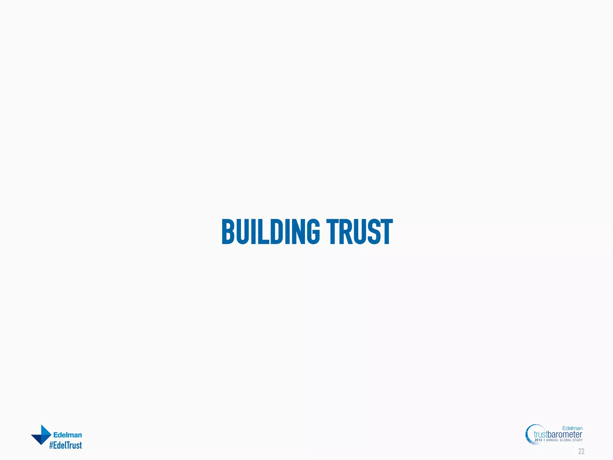 BUILDING TRUST

#EdelTrust

22

 