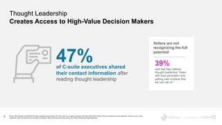 Powered by
47%of C-suite executives shared
their contact information after
reading thought leadership
Source: 2019 Edelman...