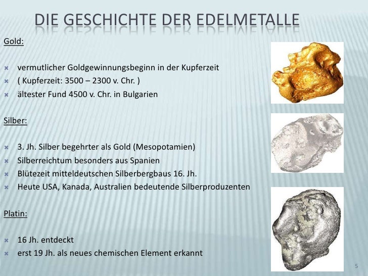 Edelmetalle Werkstoffkunde