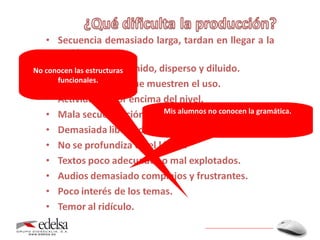 Mis alumnos no conocen la gramática. No conocen las estructuras funcionales. 