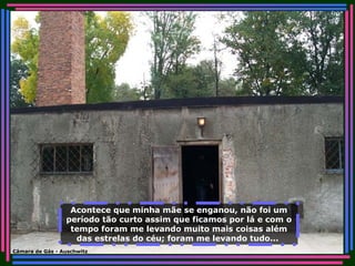 Acontece que minha mãe se enganou, não foi um período tão curto assim que ficamos por lá e com o tempo foram me levando muito mais coisas além das estrelas do céu; foram me levando tudo...   Câmara de Gás - Auschwitz 