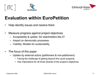 7 September 2009EDEM 2009, Vienna5