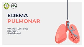 EDEMA
PULMONAR
Univ. Maria Carla Errigo
X Semestre
Cirugía General
 