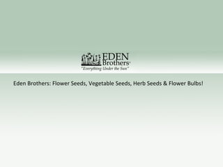 Eden Brothers: Flower Seeds, Vegetable Seeds, Herb Seeds & Flower Bulbs! 
