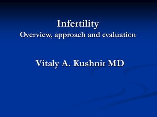 Infertility
Overview, approach and evaluation
Vitaly A. Kushnir MD
 