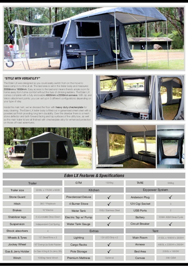 Eden LX hard floor off road camper trailers Ezytrail Camper Trailers