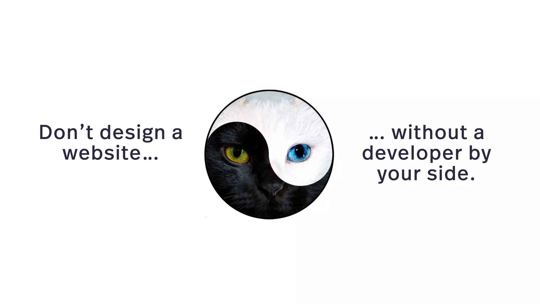 Don’t design a
website…
… without a
developer by
your side.
 