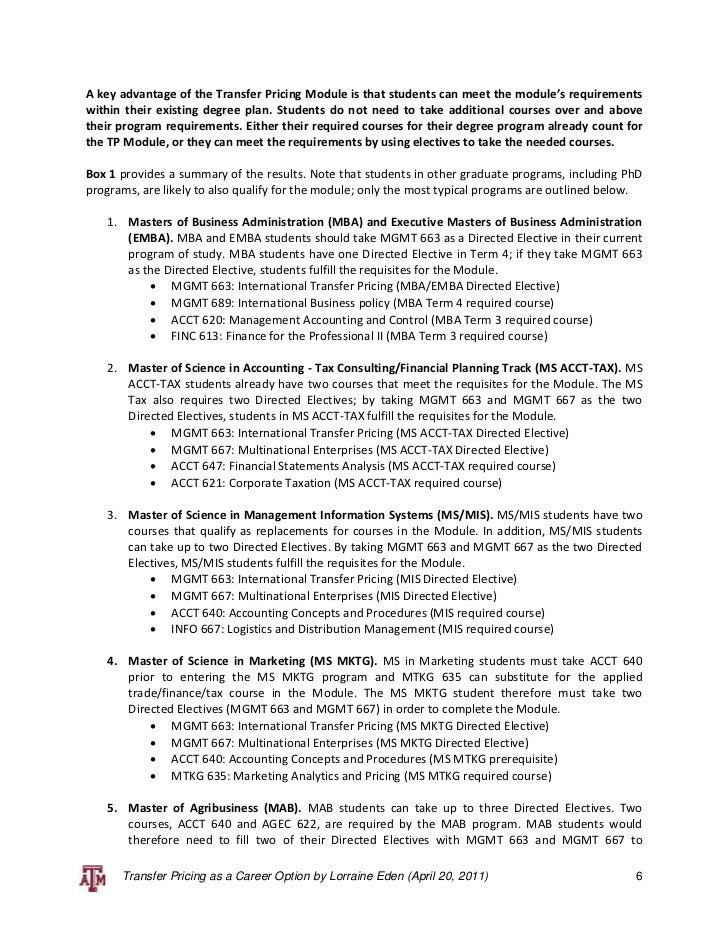 Stock options transfer pricing