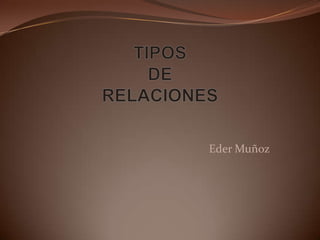 TIPOS                                                     DE  RELACIONES Eder Muñoz 