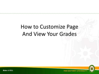 How to Customize Page
 