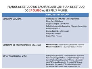 Os centros ofrecerán obrigatoriamente: